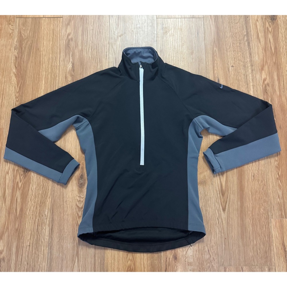 Nike Womens Black Grey Quarter Zip Cycling Jersey Rear Pocket Reflective S